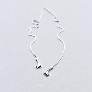925 Sterling Silver Giraffe Threader Earrings 1 Pair - As Shown In Figure - One Size