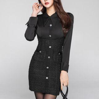 Long-sleeve Mini Bodycon Shirtdress