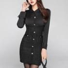 Long-sleeve Mini Bodycon Shirtdress