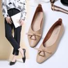 Knotted Faux Leather Flats