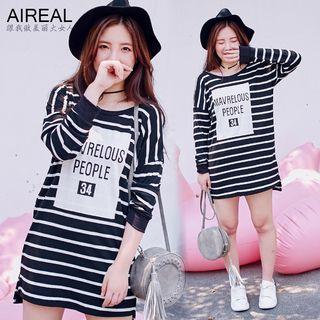 Printed Striped T-shirt Dress