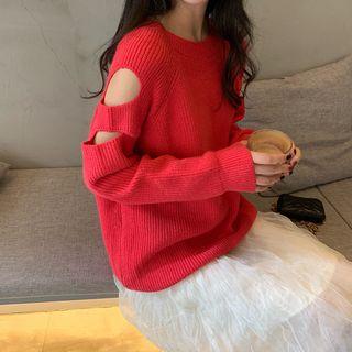 Cut Out Plain Sweater