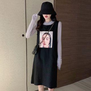 Long-sleeve Crinkled Mesh Top
