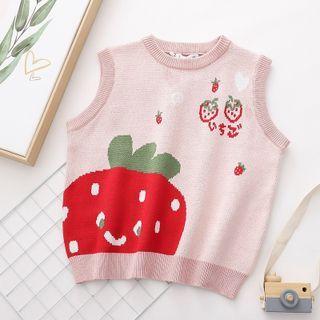 Print Sweater Vest Pink - One Size