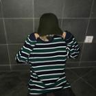 Long-sleeve Contrast Color Stripes T-shirt