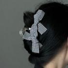 Check Bow Hair Clamp 1992a - Black - One Size