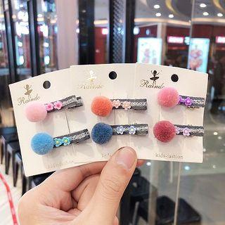 Pom Pom Flower Hair Clip