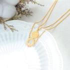 Fashion Simple Plated Gold Sun 316l Stainless Steel Double Necklace Golden - One Size