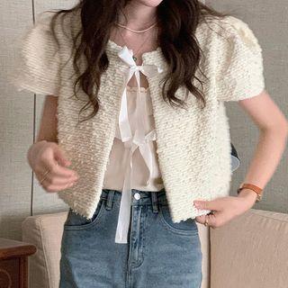 Puff-sleeve Jacket Milky White - One Size