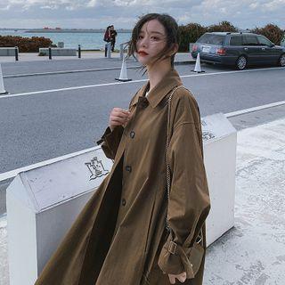 Buttoned-up Long Trench Coat