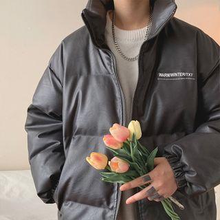 Faux Leather Padding Jacket