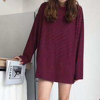 Striped Long-sleeve T-shirt Red - One Size