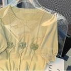 Short-sleeve Flower Knit Shirt