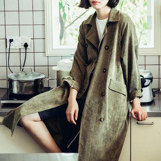 Corduroy Long Trench Jacket
