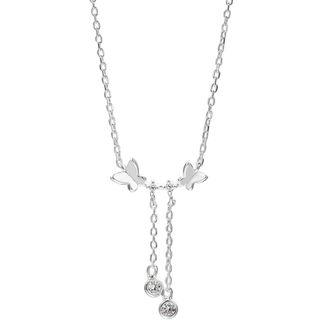 925 Sterling Silver Butterfly Pendant Necklace Butterfly Pendant Necklace - One Size