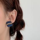 Alloy Chain Denim Square Earring 1 Pair - 925 Silver - One Size
