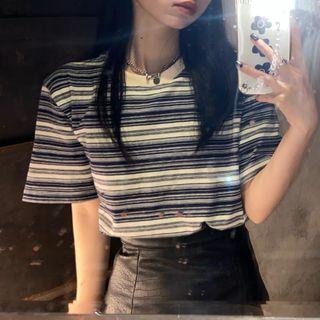 Pinstriped T-shirt Blue - One Size