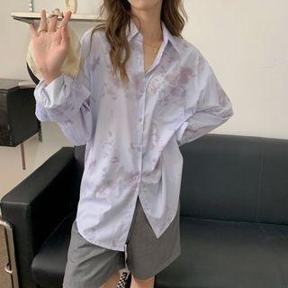 Tie-dyed Shirt Light Grayish Purple - One Size