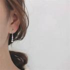 925 Sterling Silver Rhinestone Dangle Earring 1 Pair - 925 Silver - Earrings - Silver - One Size