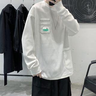 Lettering Pocket-detail Sweatshirt