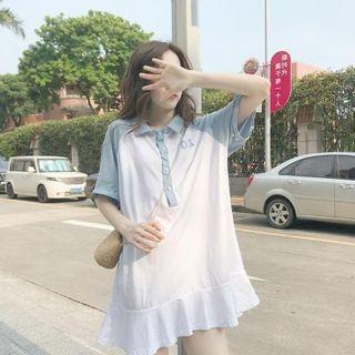 Elbow-sleeve Raglan Dress