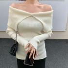 Off-shoulder Knit Top / Midi Skirt