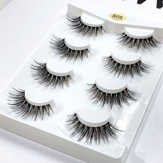 Set Of 4: False Eyelashes (s05) Black - 13mm
