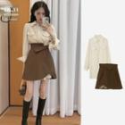 Long Shirt / Asymmetrical Mini A-line Skirt