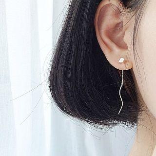 Sterling Silver Square Threader Earrings