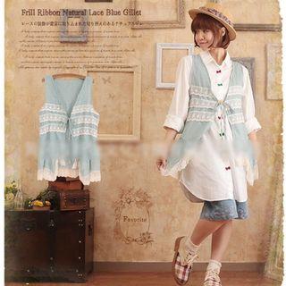 Paneled Lace-up Vest