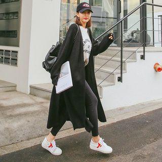 Slit-side Long Knit Jacket