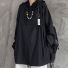 Drawstring-hem Hooded Long-sleeve T-shirt