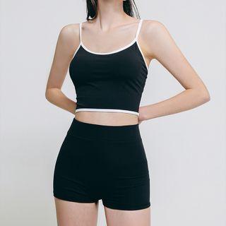 Contrast Trim Tankini / Swim Pants / Set