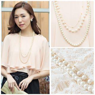 Faux Leather Layered Necklace As Shown In Figure - One Size