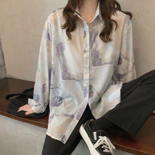 Print Shirt Gray & White - One Size