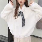 Furry Sweatshirt With Scarf