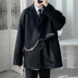 Letter Embroidered Chained Blazer