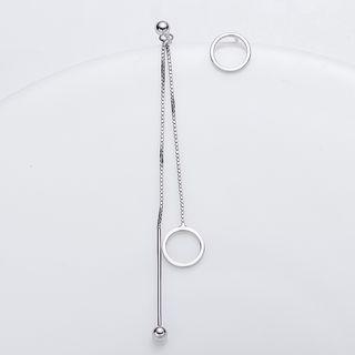 Sterling Silver Hoop-detail Earrings
