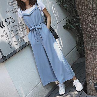 Strappy Wide Leg Jumpsuit / Short-sleeve T-shirt / Set