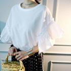 Ruffle-sleeve Oversized T-shirt