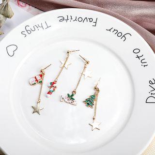 Non-matching Christmas & Star Dangle Earring