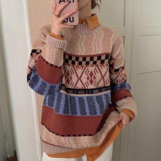 Long-sleeve Shirt / Patterned Sweater
