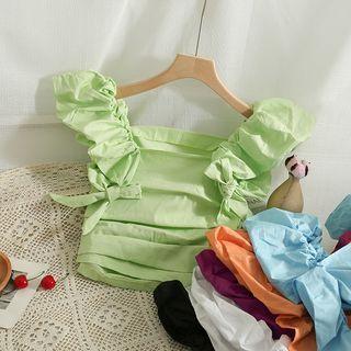 Ribbon Ruched Crop Top In 6 Colors