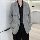 Chain Accent Plain Blazer