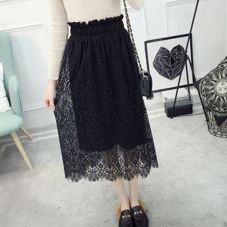 Frilled Midi Lace Skirt