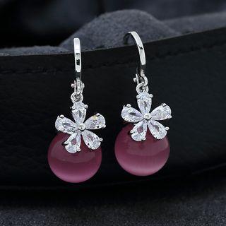 Floral Opal Rhinestone Earring