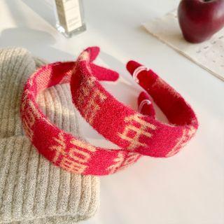 Chinese New Year Print Chenille Wide Trim Hair Band
