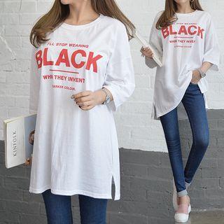 Black Printed Boxy-fit T-shirt Dress