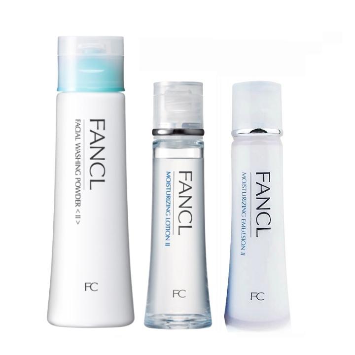 Fancl - Daily Care Set (moisturizing Care Line Ii) (3 Items): Washing Powder 50g + Lotion 30ml + Emulsion 30ml 3 Pcs
