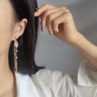 Rhinestone Floral Dangle Earring 1 Pair - As Shown In Figure - One Size